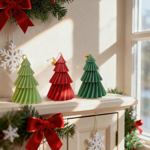 Bougie parfumée sapin de Noël vert menthe M 2