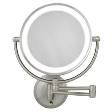 Zadro 11" LED Wall Mounted Makeup Mirror 5X/1X Shaving Mirror Plug in or Battery Operated Vanity Mirrors for Wall (Large | 5X/1X | 11" x 14.5", Satin