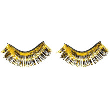Gelbe Lametta-Wimpern - 1 Paar (1/2" x 1") - Leicht & Einfach Aufzubringen Selbstklebende Wimpern - Perfektes Kostümazubehör