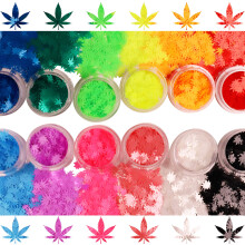 12 Pezzi - Glitter Matte Foglia Arcobaleno - Resistente ai Solventi e Cosmetico - Faccia Corpo Unghie Resin Arts & Crafts