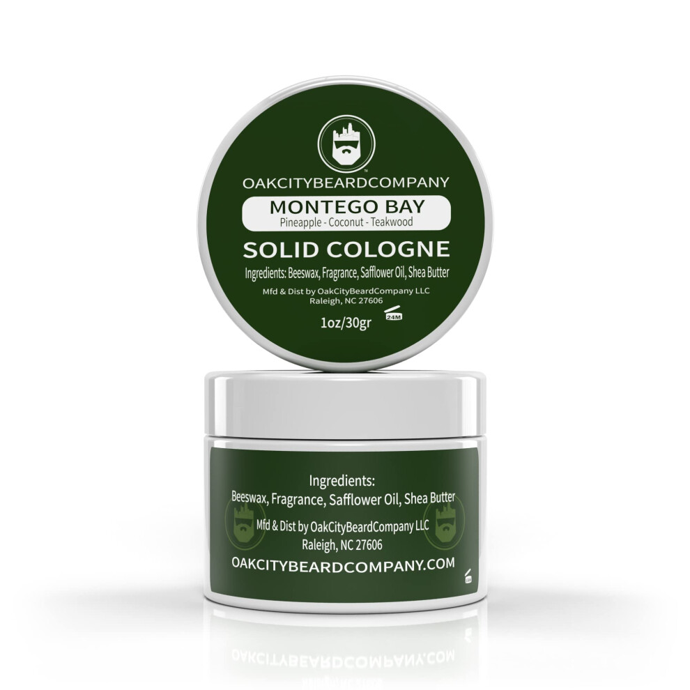 Oak City Beard Compa Oak City Beard Company - Montego Bay - Solid Cologne - 1 Ounce - Pineapple - Coconut - Teakwood
