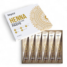 Tayzz 100% Natuurlijke Henna Haarverf Cones Roodbruine Kleur, Langdurig en Dierproefvrij (Roodbruin, 12-pack)