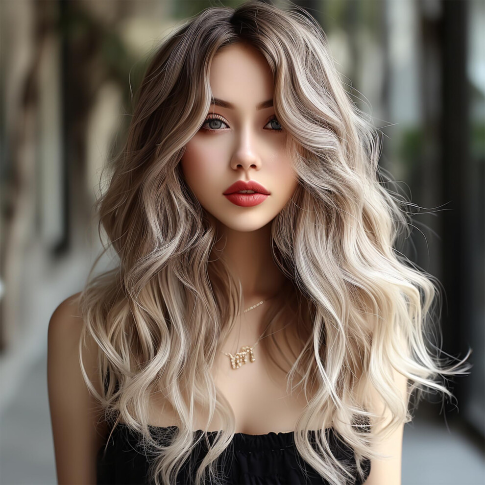 Leuik Unisex Black 613 Blonde Wig|Synthetic Curly Wig|Deep Wave Frontal Wig|Wigs For Women&White Women