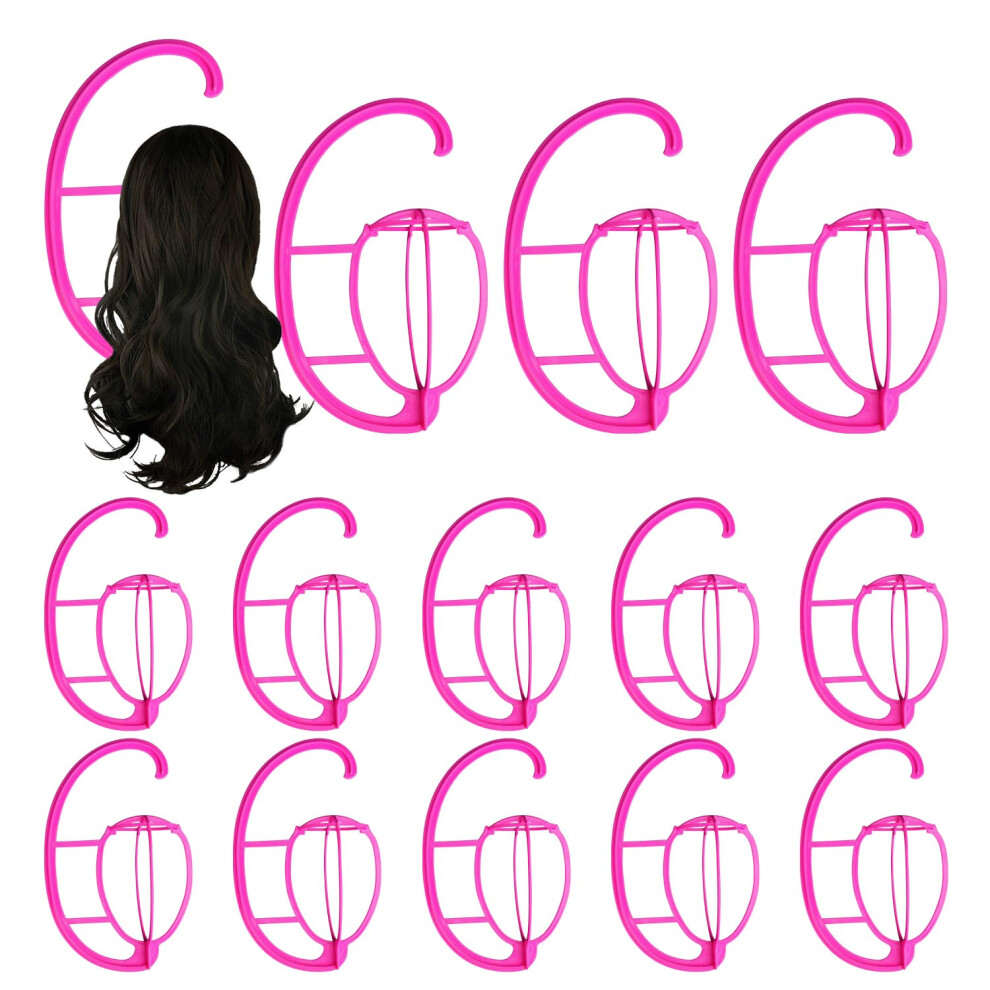 Kuklipjim Unisex 14 Pack 15.4 Inch Wig Hanger, Hanging Wig Stand For Multiple Wigs And Hats, Wig Holder Rack, Wig Stand For Displaying, Drying & Organizing W