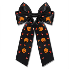 Halloween Hair Bows Accessories for Women Spooky Halloween Hair Clips Candy Corn Boo Pumpkin Ghost Hair Bows Large Orange Black Hair Ribbons Barrettes