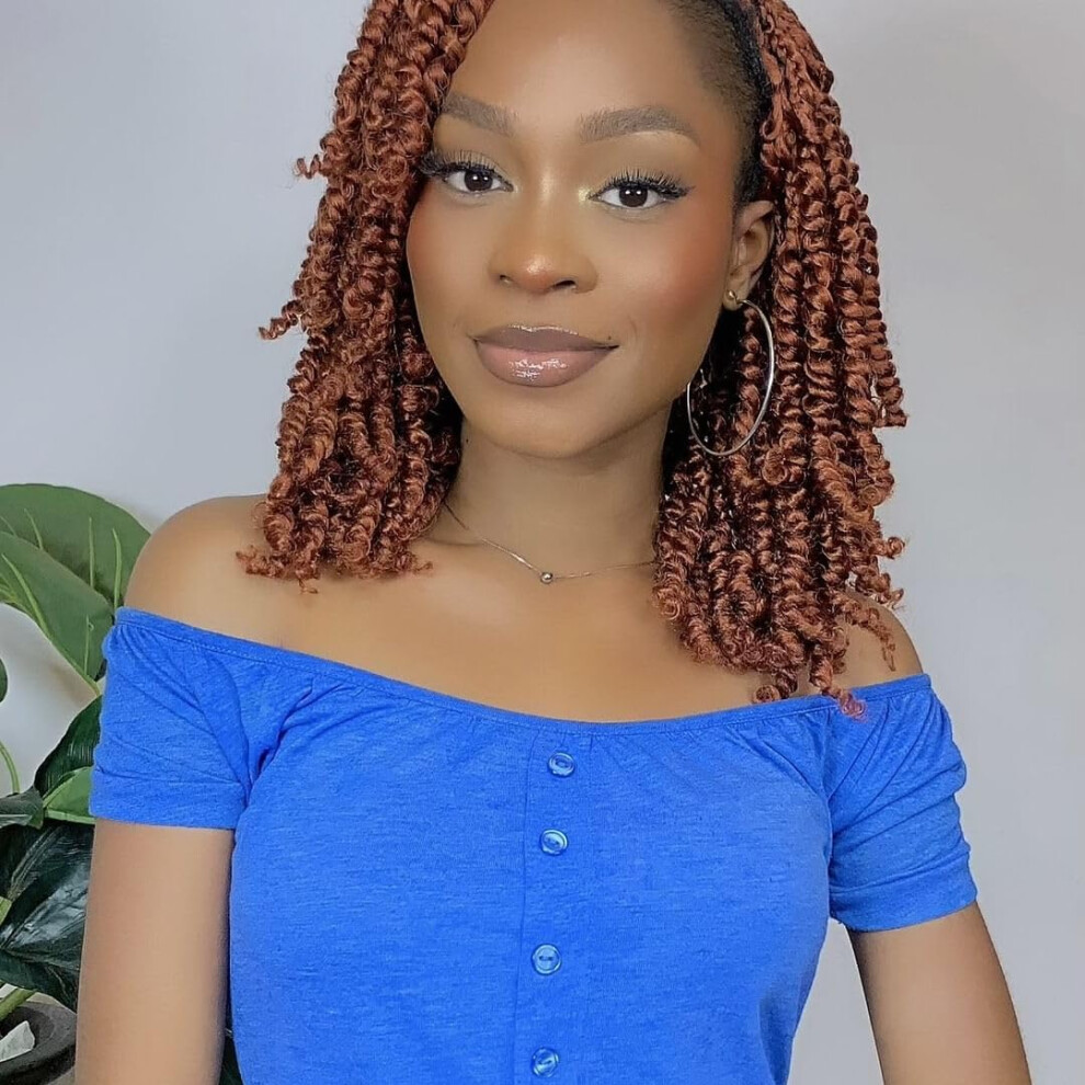 Miss Sula Passion Twist Hair-Pre-Twisted Passion Twists,Pre-Looped Crochet Braids Made Of Bohemian Hair Synthetic Braiding Hair Extensions (6 Inch(Pac