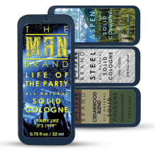 The Man Brand Solid Cologne Sample Set met Aspen, Woodsman, Steel en Life of the Party - (Fellowship Solid Colo