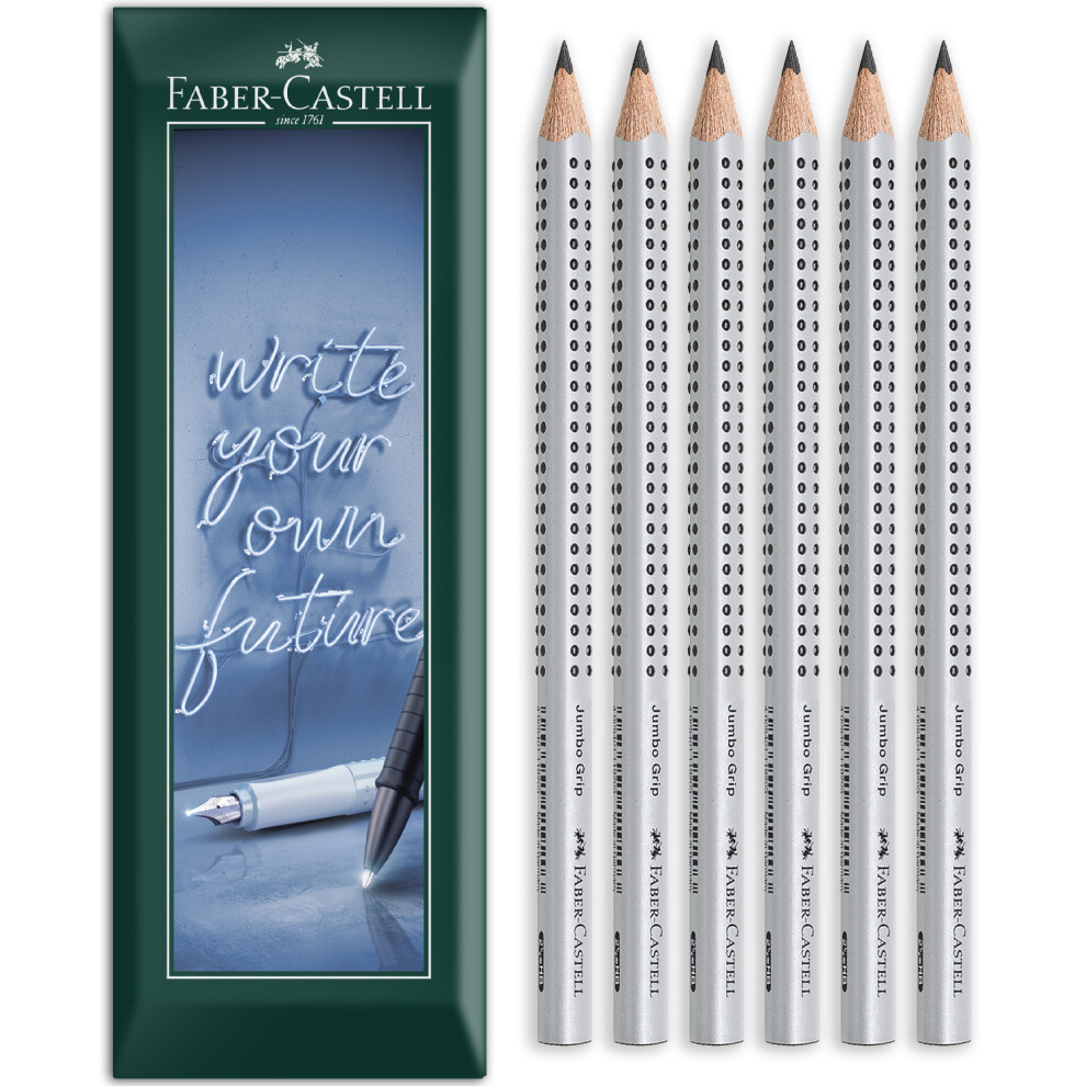 Faber-Castell Jumbo Grip Triangular Graphite Pencil Hb Pack Of 6