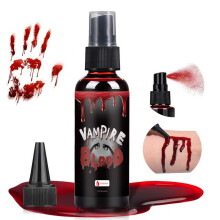 Fake Blood Spray for Halloween, 2 fl oz Washable Fake Blood Makeup, Realistic Fake Blood, Fake Blood for Face&Skin, Perfect for Costume, Vampire, Clow
