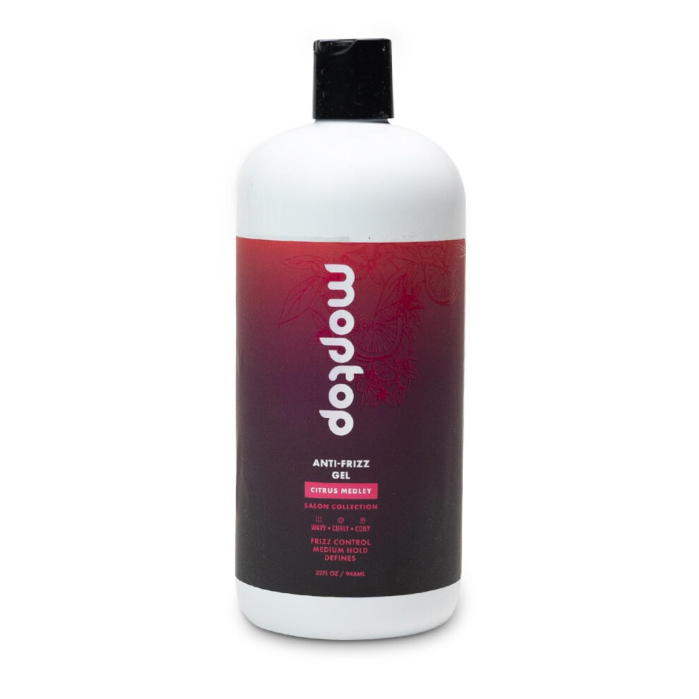 Moptop Salon Anti Frizz Hair Gel - Salon Quality Curl Defining Gel To Enhance Wavy, Curly And Kinky-Coily Hair, Medium Hold, For Frizz Control, With A