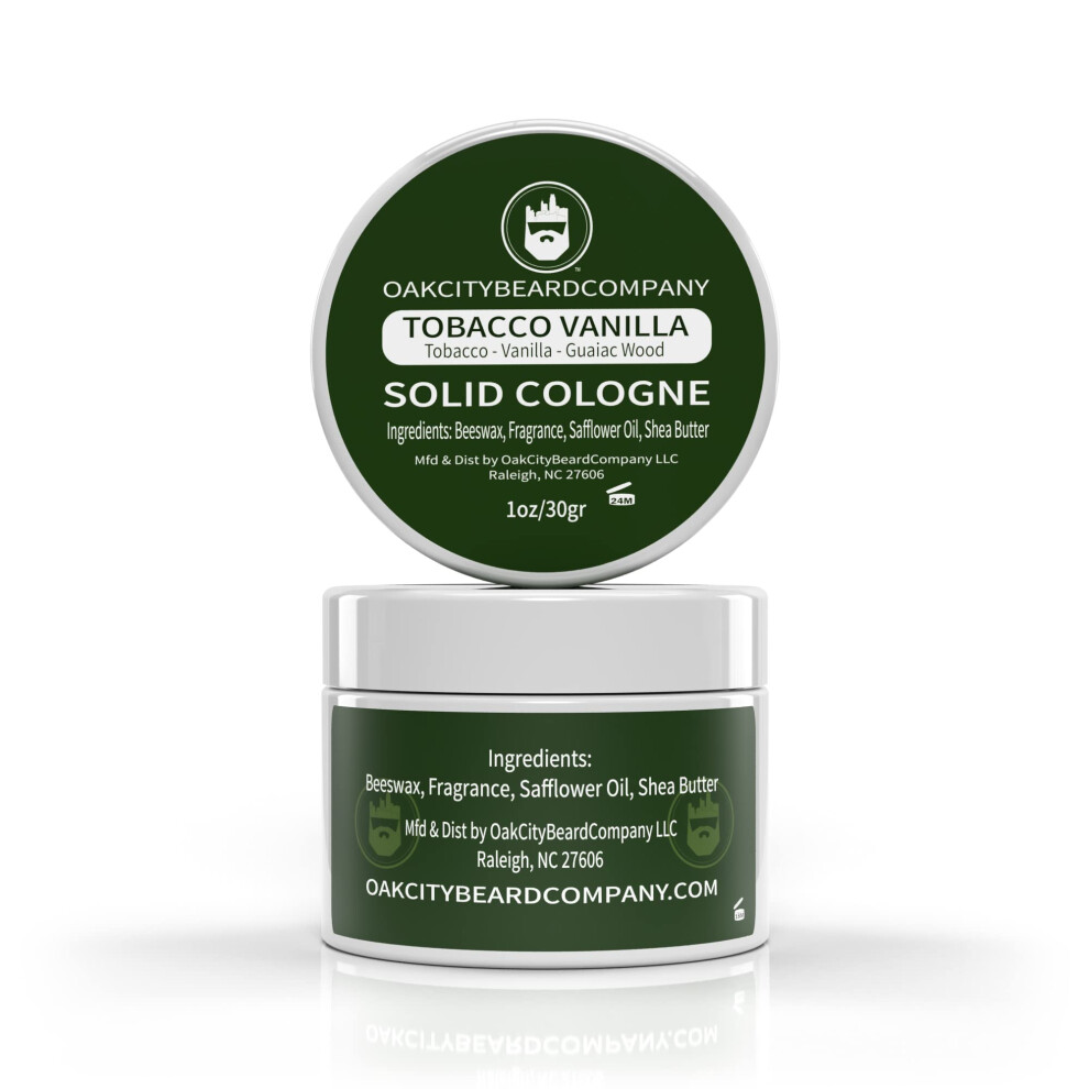 Oak City Beard Compa Oak City Beard Company - Tobacco Vanilla - Solid Cologne - 1 Ounce - Tobacco - Vanilla - Guaiac Wood