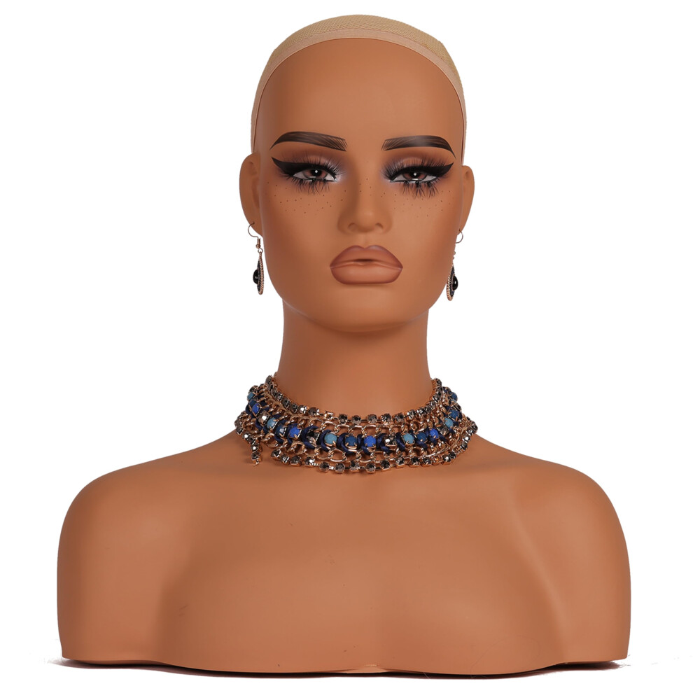 J&F Co. Unisex J&F Co Realistic Europe And America Female Mannequin Head With Shoulder Display Manikin Heads Bust For Wigs,Makeup,Beauty Accessories (Dc 487 Hy Mazi)