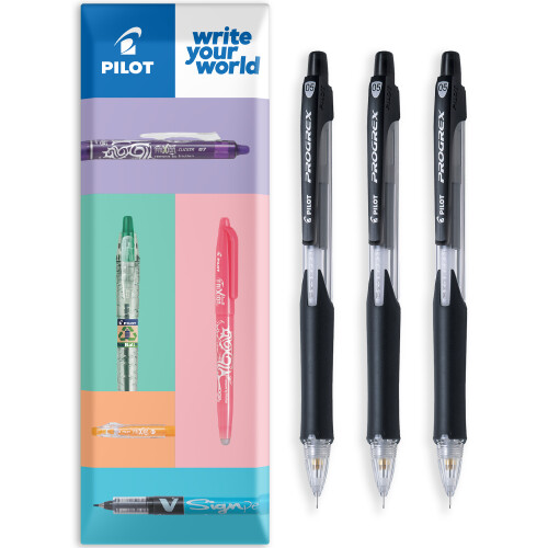 Pilot Pilot Rexgrip Mechanical Pencil Black 0.5mm Pack of 3