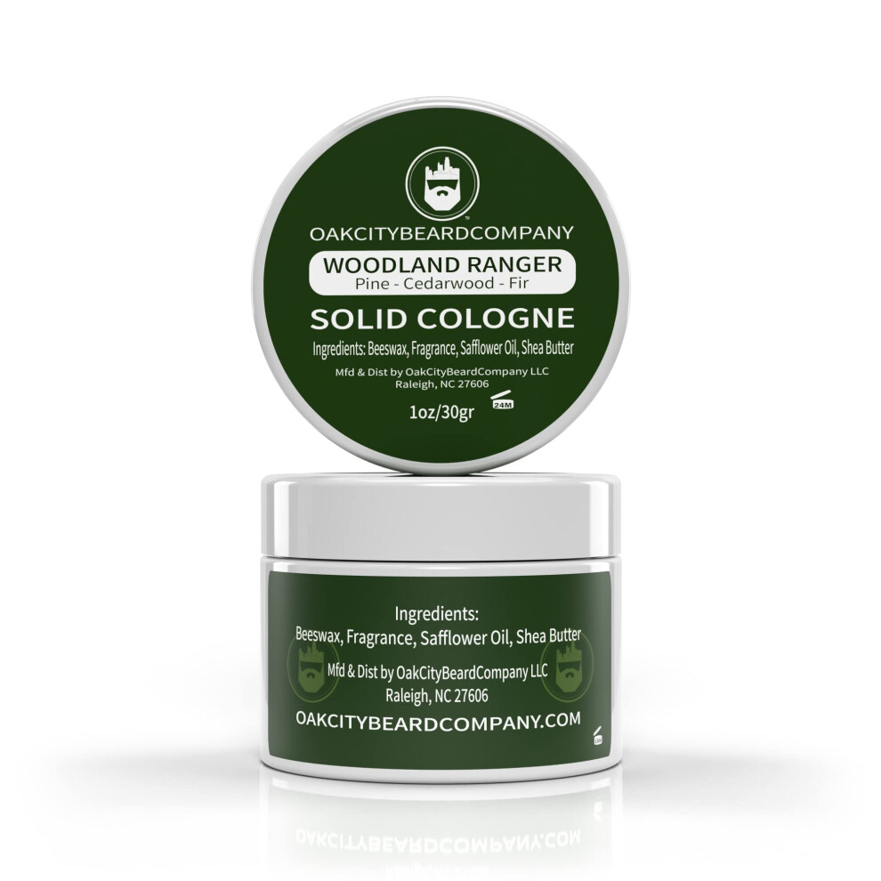 Oak City Beard Compa Oak City Beard Company - Woodland Ranger - Solid Cologne - 1 Ounce - Pine - Cedarwood - Fir