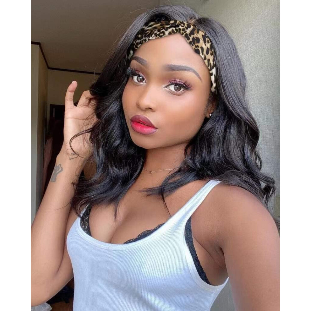 Gdwigs Long Wavy Headband Wig For Black Women Synthetic Headband Wigs 180% Density Body Wave Headband Wig Full Ends Glueless Headband Wigs Heat Resist