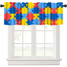 Rainbow Abstract Kitchen Valance Curtain 54x18 in