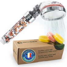 Luxe douchekop met vitamine C, waterontharder met hoge waterdruk, fluoridevermindering voor verlichting van een droge huid, eenvoudige installatie (8