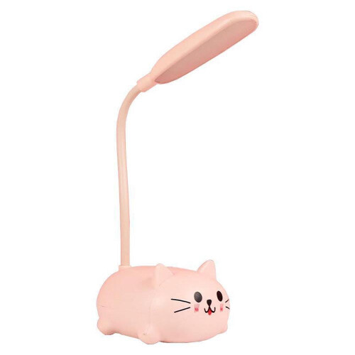 Επιτραπέζιο φωτιστικό LED με βάση γάτας Kawaii, ρυθμιζόμενο λαιμό χήνας,