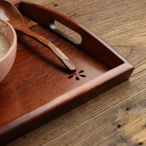 Wooden Serving Tray with Handle 42x28cm
