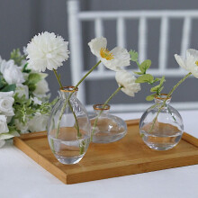 Clear Glass Vases with Gold Rim – Set of 3