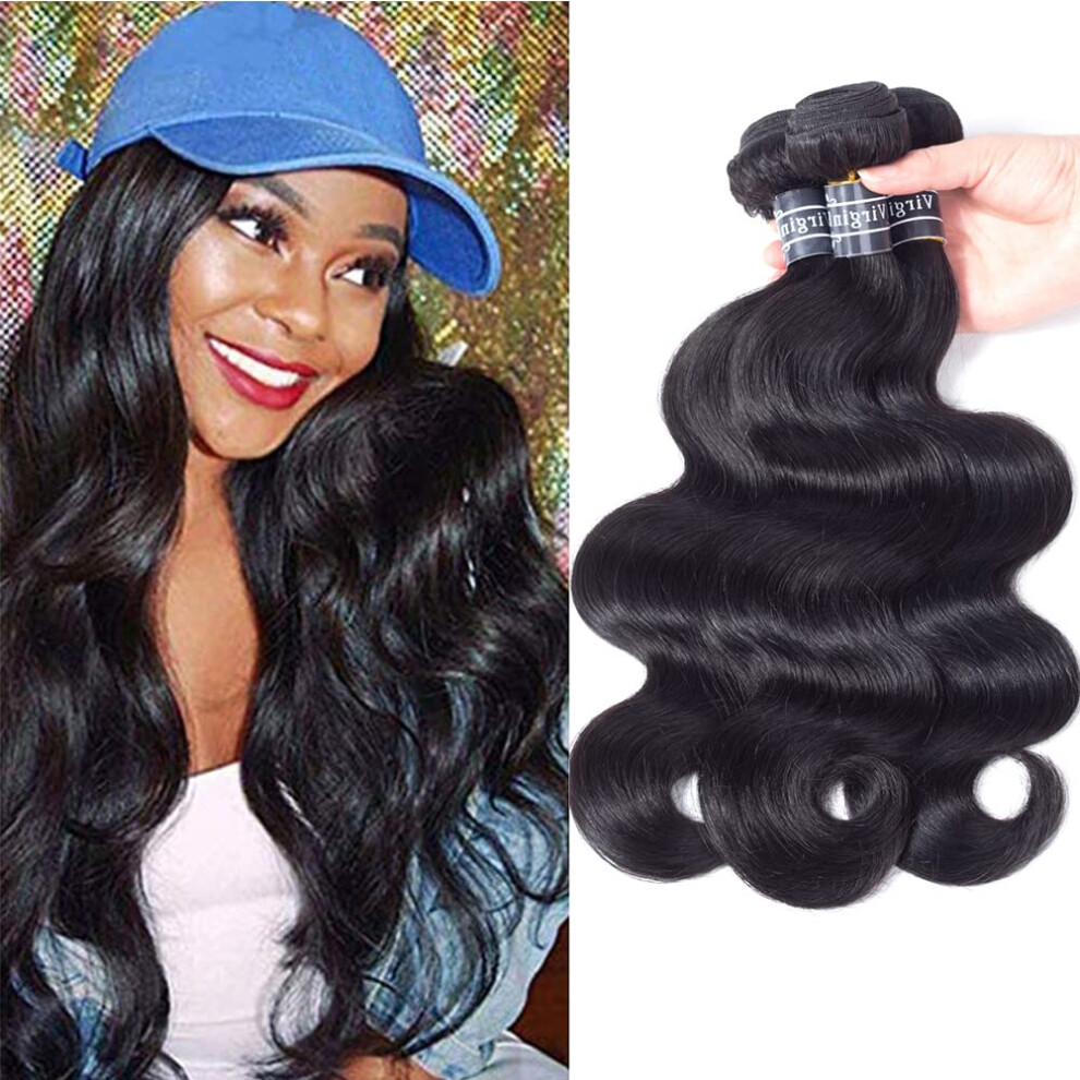 Amella Hair Brazilian Virgin Hair Body Wave 3 Bundles 285G 12" 14" 16" 8A Unprocessed Virgin Brazilian Body Wave Weft