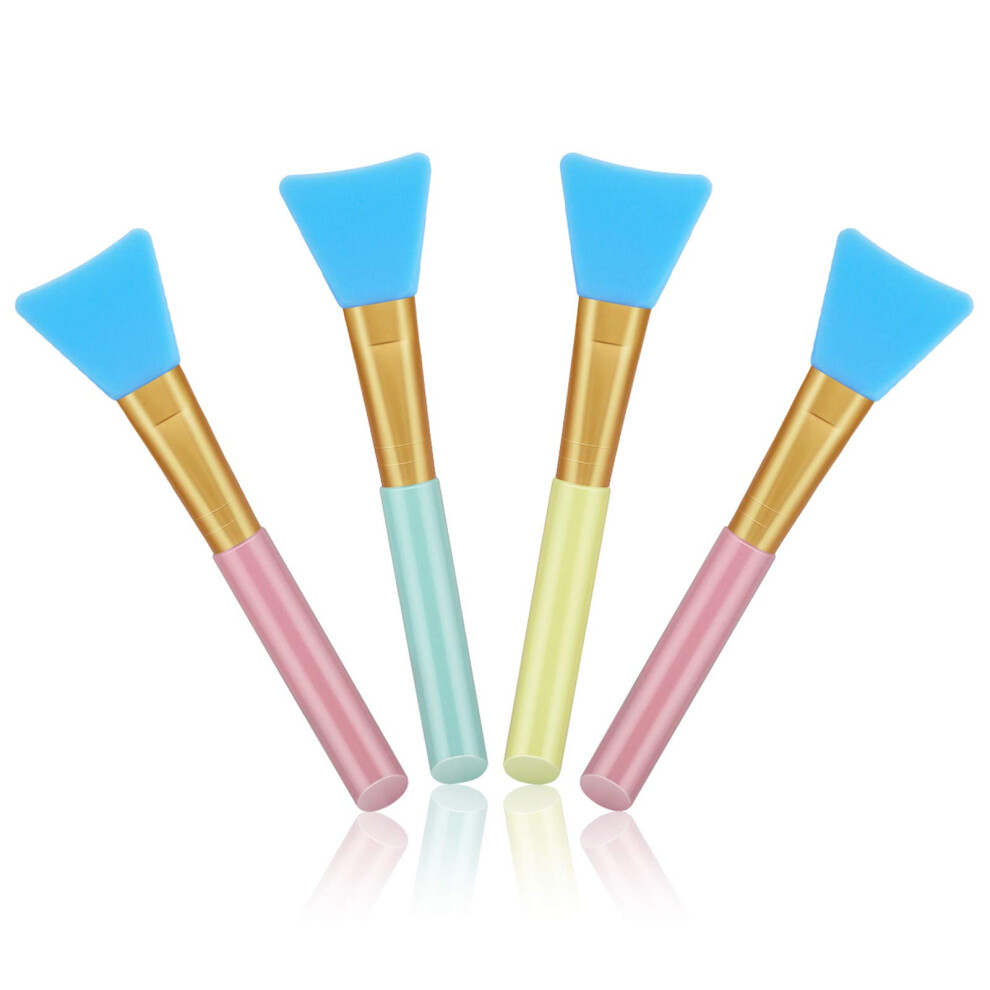Cuttte 4Pcs Silicone Face Mask Applicators, Flexible Facial Mud Masks Applicator, Hairless Moisturizers Tools, Soft Facial Brushes For Mud, Clay, Char