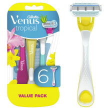 Pack de valeur Gillette Venus Tropical 6 rasoirs jetables 3 lames