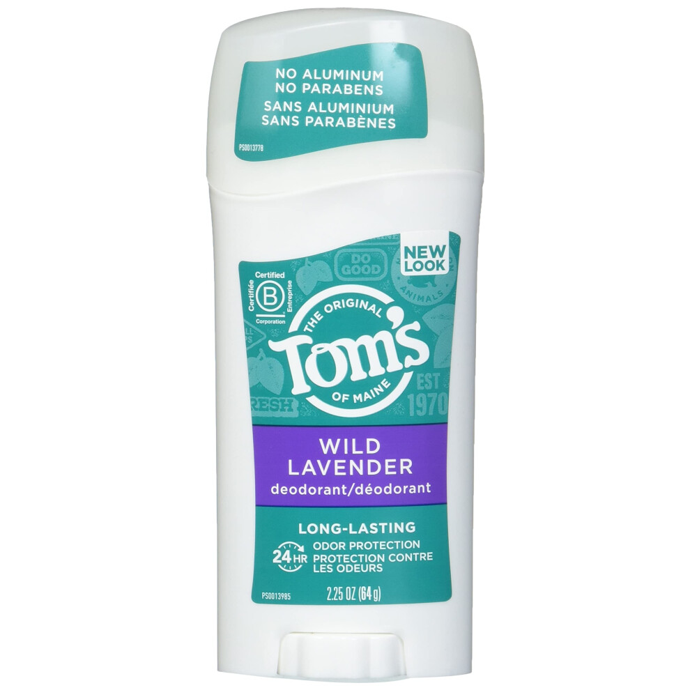 Tom's Of Maine Long-Lasting Aluminum-Free Natural Deodorant For Women, Lavender, 2.25 Ounce (Pack Of 2)