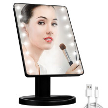 KOOKIN Ljus Vanity Makeup Spegel med LED-lampor 180 Graders Rotation Touch