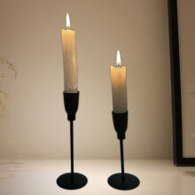 2 Black Iron Taper Candle Holders