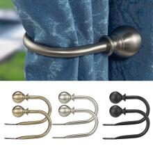 Lot de 2 embrasses de rideaux métalliques avec crochets