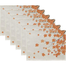 Fall Placemats Set of 6, 12 x 18 Inch Autumn Design