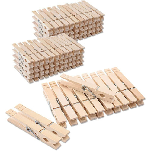 Natural Wooden Clothespins 100 Pack