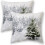Fodere per cuscini con fiocchi di neve bianchi, set da 2 (50x50 cm) 1