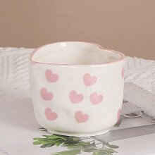 Heart-Shaped Ceramic Candle Cup for Valentine's Day