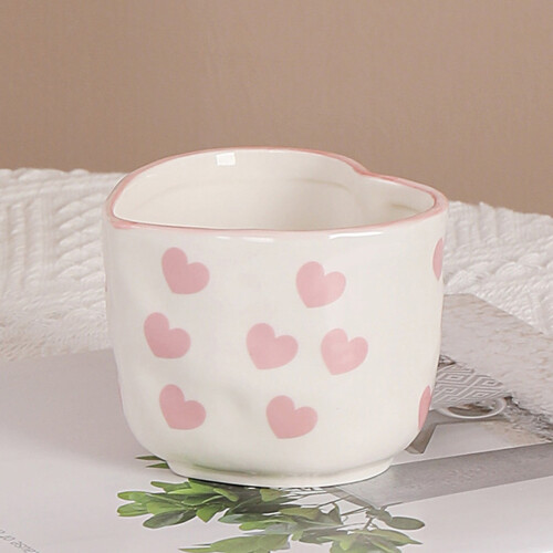 Heart-Shaped Ceramic Candle Cup for Valentine's Day