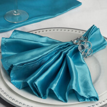 Satin Dinner Napkins 20 Inch Turquoise 50 Pack