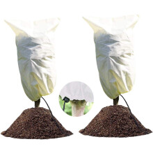 Protetores de plantas, proteção contra geadas para jardinagem ao ar livre, capas reutilizáveis de tecido não tecido, sacos com cordão,