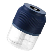 Hachoir à ail électrique polyvalent, récipient de 260ml-Bleu