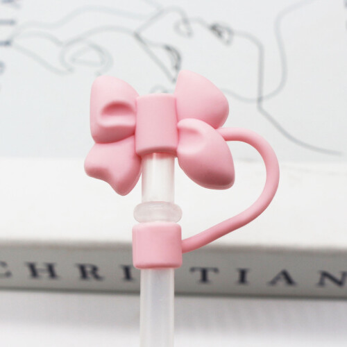 Silicone Bow-Shaped Straw Cover – 0.4 in, Reusable