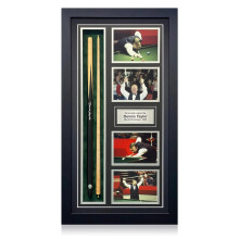 Dennis Taylor Signed Snooker Cue. Framed