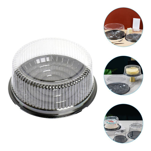 8-inch Clear Plastic Cake Boxes with Lids (10 pcs)