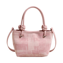 Modische PU-Umhängetasche, Eimer-Handtasche,-Rosa ohne Anhänger