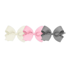 Wee Ones Meisjes 3-delige Set Solide Grosgrain Verpakkingen op WeeStay Antislip Haarspeld