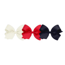 Wee Ones Meisjes 3-delige Set Solide Grosgrain Variëteitspakket met WeeStay Antislip Haarspeld, Groot, Antiek Wit, Rood, en Marineblauw