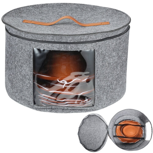 Grey Felt Hat Storage Box 43 x 26 cm
