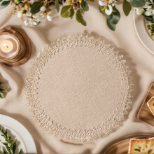 Round Woven Placemats 38 cm Natural Water Hyacinth