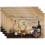 4 Vintage Wine Placemats 12x18 in Polyester 1