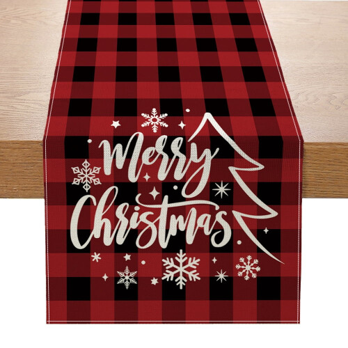 Christmas Table Runner Buffalo Plaid 13 x 72 in