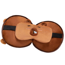 Couvre-yeux à joli motif avec support d'oreiller cervical-brun